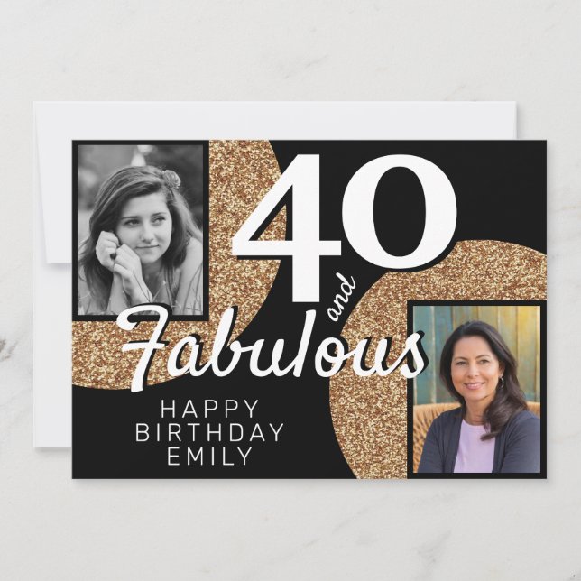 Carte 40 et Fabulous Gold Parties scintillant 2 Photo 40 (Devant)