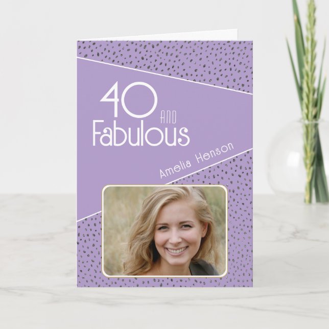 Carte 40 et Parties scintillant fabuleuse Photo 40e anni (Devant)