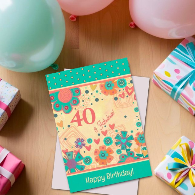 Carte 40 & Fabuleux Anniversaire Floral Inspirivity Card (Créateur téléchargé)