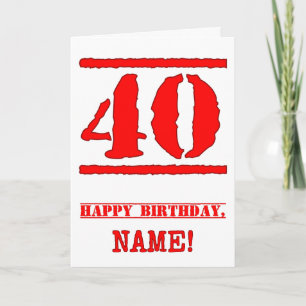 Carte 40e anniversaire : Amusant, Timbre en caoutchouc r