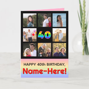Carte 40e anniversaire : Arc-en-ciel amusant #, photos p