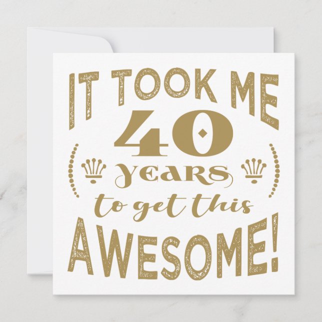 Carte 40e anniversaire Awesome (Devant)
