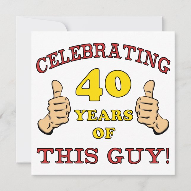 Carte 40e anniversaire Cadeau pour lui (Devant)
