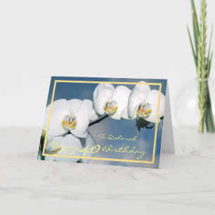 Carte 40e Anniversaire Deborah Orchids Elegant Gold Fram