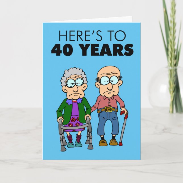 Carte 40e anniversaire du Mariage vieillissant (Devant)