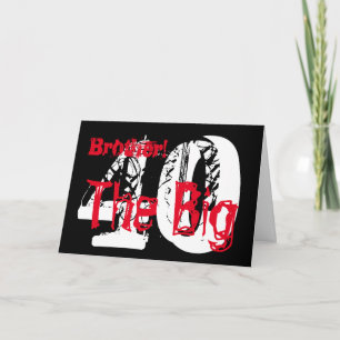 Carte 40e anniversaire, frère, rouge, texte blanc sur no