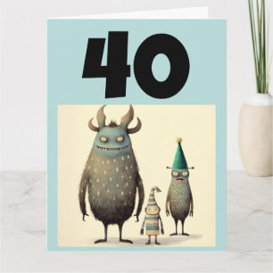 CARTE 40E ANNIVERSAIRE FUNNY GREETING CARD