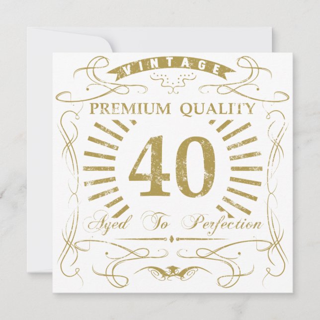 Carte 40e anniversaire Gag cadeau (Devant)