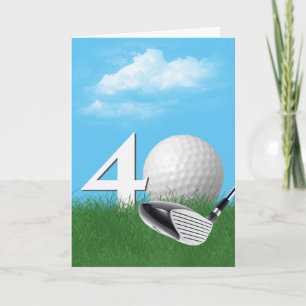 Carte 40e Anniversaire Golf Ball In Grass