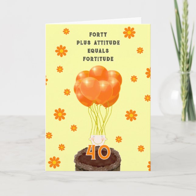 Carte 40e anniversaire heureux voeux (Devant)