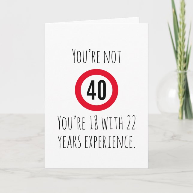 Carte 40e anniversaire humoristique (Devant)
