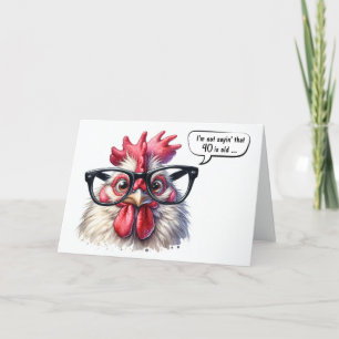 Carte 40e anniversaire Humour coq