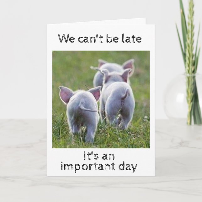 Carte 40e ANNIVERSAIRE HUMOUR DE BUNCH OF PIGS (Devant)
