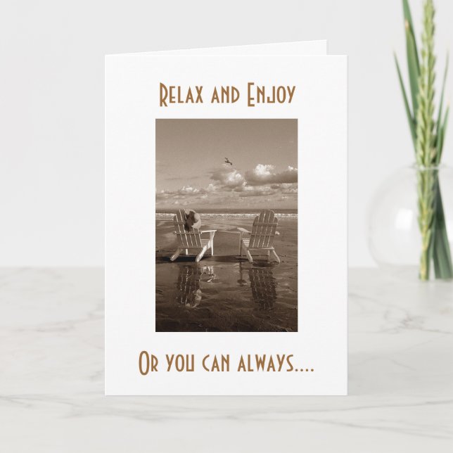 Carte 40e ANNIVERSAIRE HUMOUR-RELAX-PARTI COMME PAS DEMA (Devant)