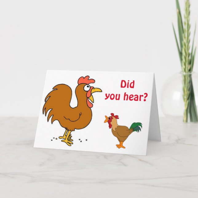 Carte "40e ANNIVERSAIRE" MÊME LES POULET SE AMUSENT DE V (Devant)