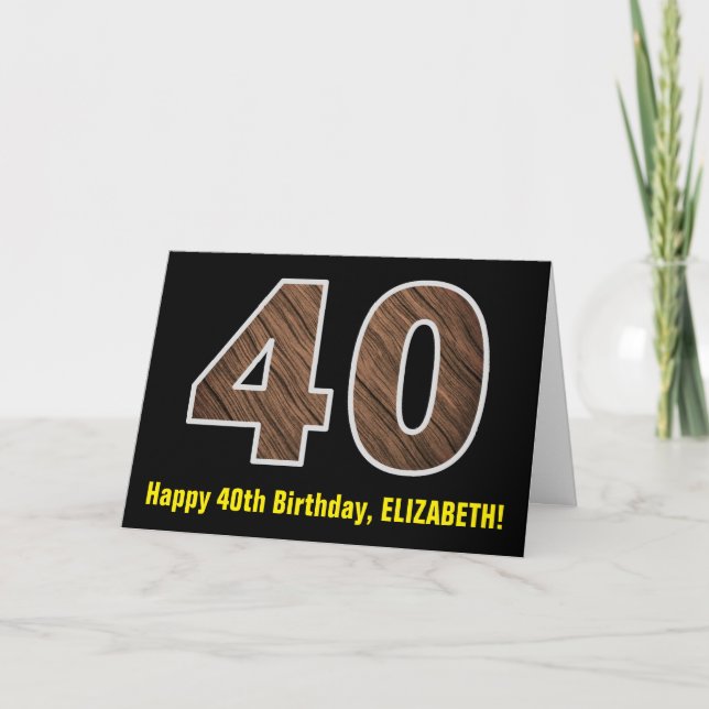 Carte 40e anniversaire : Nom + Faux Motif de céréales en (Devant)