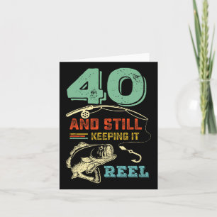 Carte 40e anniversaire Pêche Turning 40 pêcheurs Mens Pu