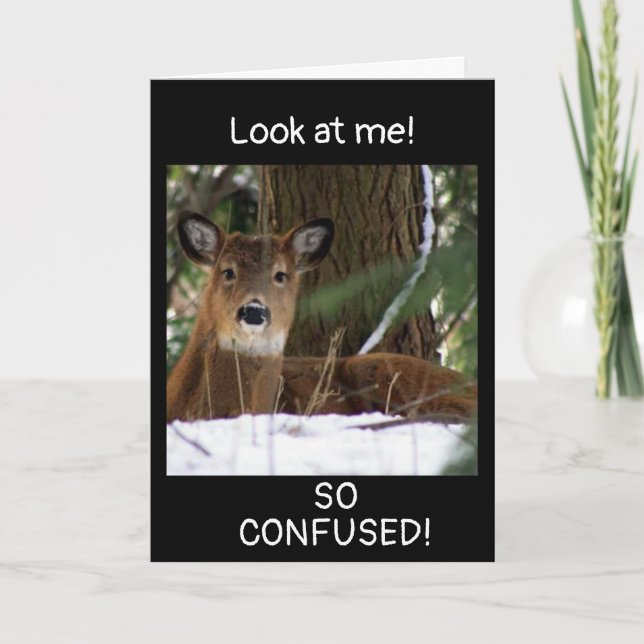 Carte "40e ANNIVERSAIRE SOUHAITE" D'UN CERF (Devant)