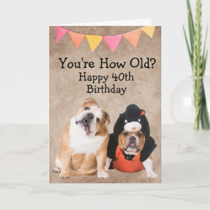 Carte 40e anniversaire sur mesure de votre Bulldog Card