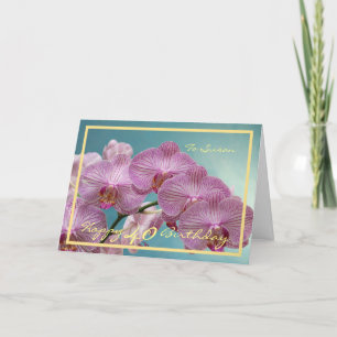 Carte 40e anniversaire Susan Orchids Elegant Gold Frame