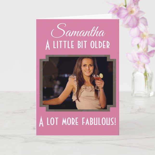 Carte 40e anniversaire Une photo rose beaucoup plus fabu (Orchidée)