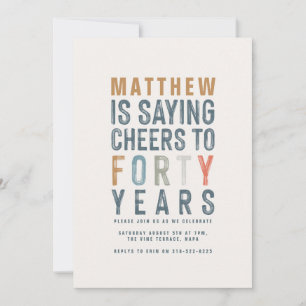 Carte 40e Classy coloré applaudit à quarante ans