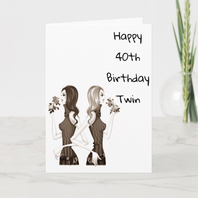 Carte **40e** SOUHAITE L'ANNIVERSAIRE À MA **SOEUR DOUCE (Devant)