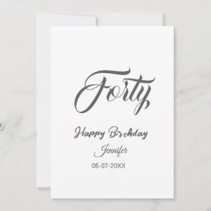Carte 40ème lettre quarantième anniversaire ajouter nom