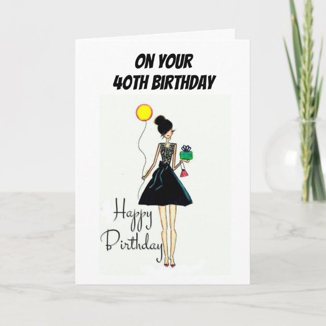 Carte ***40ème** SOUHAITE BEAU ANNIVERSAIRE (Devant)