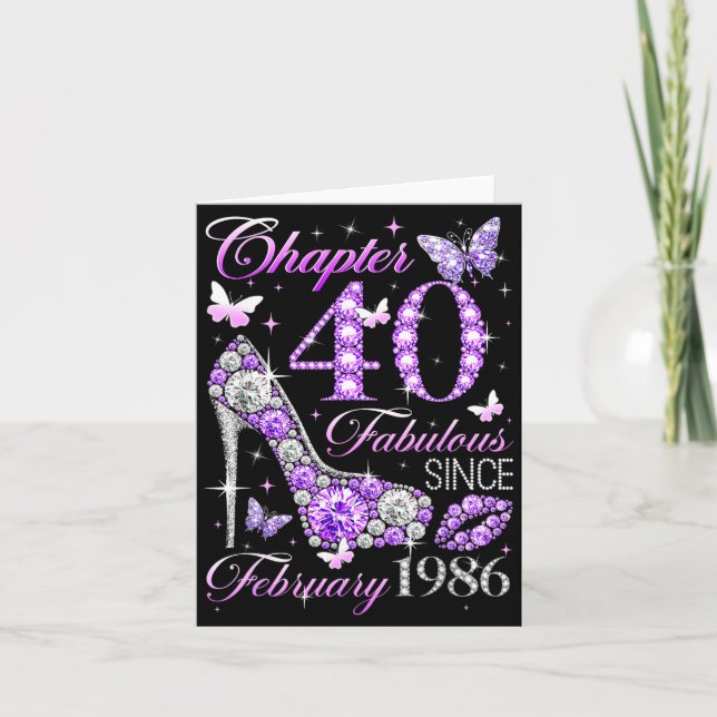 Carte 40th Birthday Queen Chapter 40 Fabulous Since 1986 (Devant)