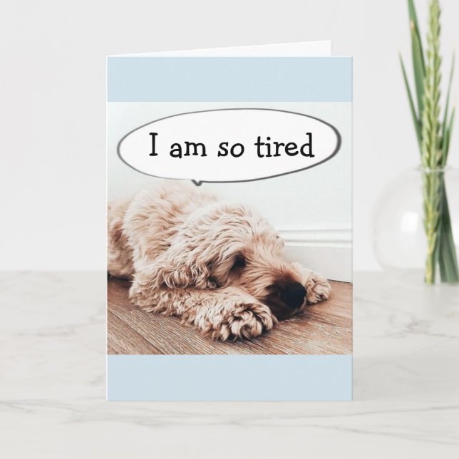 Carte **40th BIRTHDAY*** TIRED DOG IS A FUNNY DOG AS WEL (Devant)