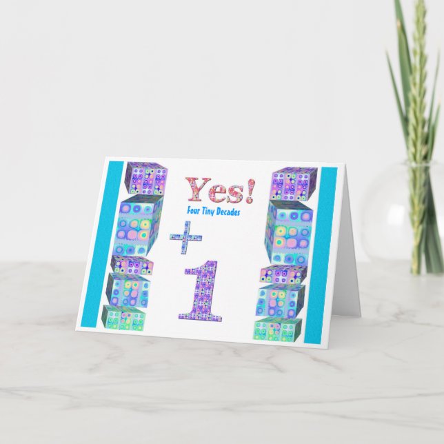 Carte 41 51 61 71 81 91 101 Années Jeune! Joyeux anniver (Devant)