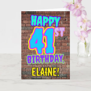 Carte 41e anniversaire - Amusant, Graffiti urbain inspir