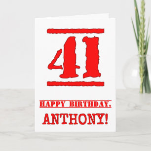 Carte 41e anniversaire : Amusant, Timbre en caoutchouc r
