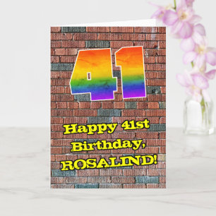 Carte 41e anniversaire : Arc-en-ciel amusant inspiré par