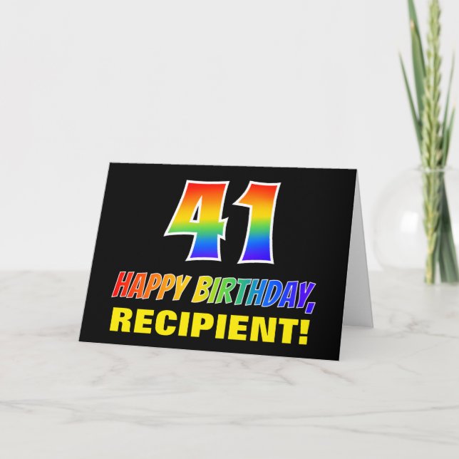 Carte 41e anniversaire : Audacieux, amusant, simple, arc (Devant)