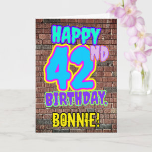 Carte 42e anniversaire - Amusant, Graffiti urbain inspir