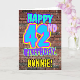 Carte 42e anniversaire - Amusant, Graffiti urbain inspir