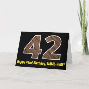 Carte 42e anniversaire : Nom + Faux Motif de grains de b
