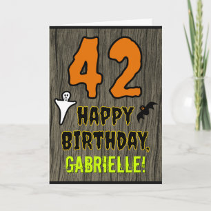 Carte 42e Anniversaire : Thème Halloween Épouvantable, N