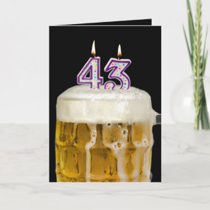 Carte 43e Anniversaire Bière en noir