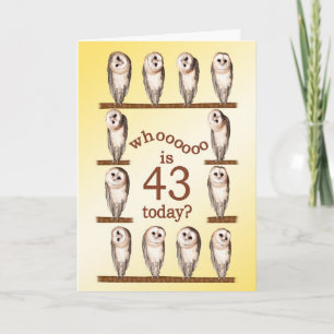 Carte 43e anniversaire, Curious owls card.