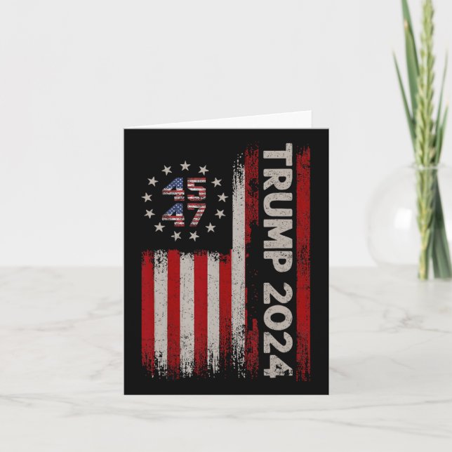 Carte 45 47 Donald Trump 2024 Drapeau américain 2024 Éle (Devant)