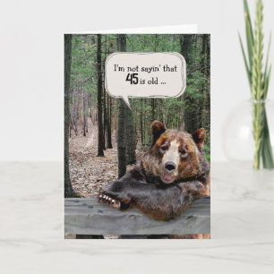 Carte 45e anniversaire Ours dans une forêt