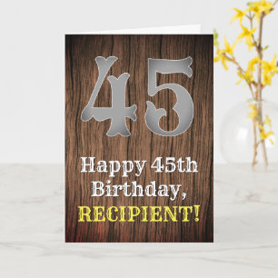 Carte 45e anniversaire : Pays inspiré par l'Ouest Look,