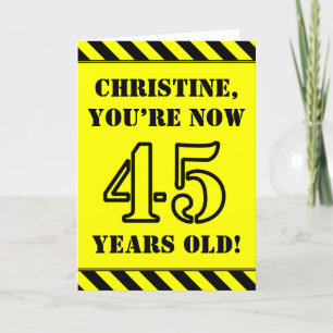 Carte 45e anniversaire : texte de style crayon amusant,
