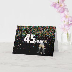 Carte 45e anniversaire toast in confetti