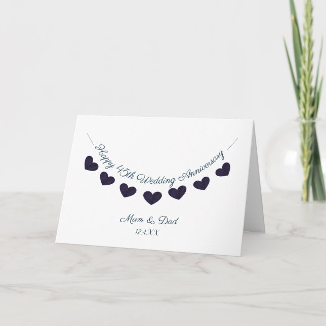 Carte 45e saphir mariage anniversaire maman & papa (Devant)
