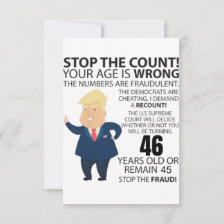 Carte 46 ans Trump heureux anniversaire présent drôle