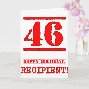 Carte 46e anniversaire : Amusant, Timbre en caoutchouc r
